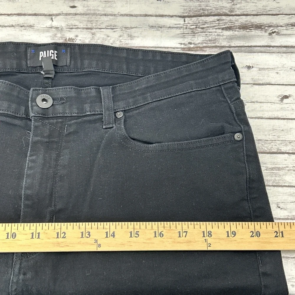 PAIGE Federal Black Straight Leg Jeans Men's Size 34x29 Stretch Made In USA EUC